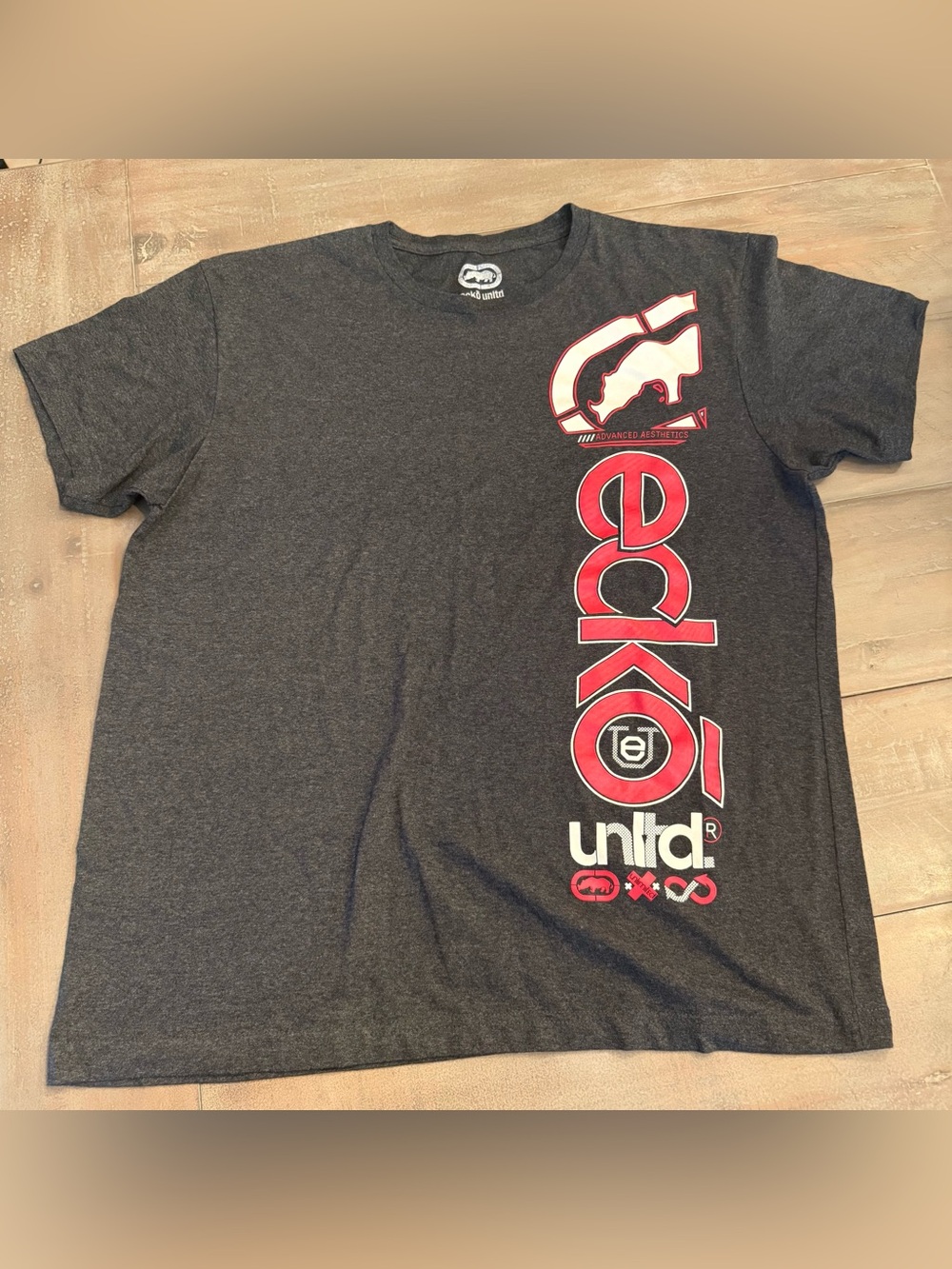 Ecko Unltd Charcoal Gray T-Shirt Men's Short Sleeve Sz XL Preowned